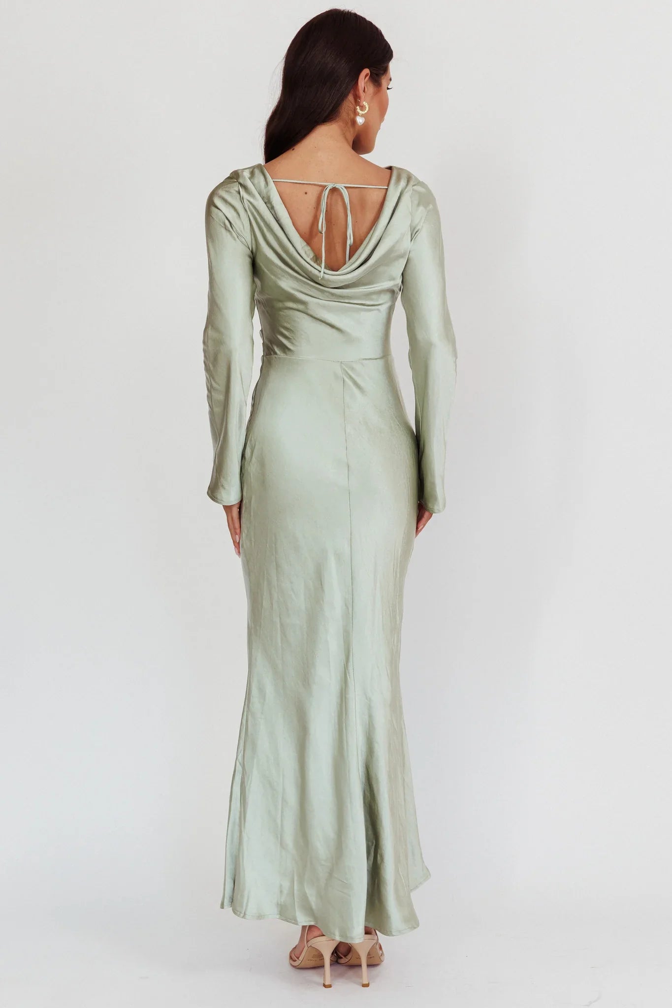 Loveland Cowl Back Midi Dress Sage