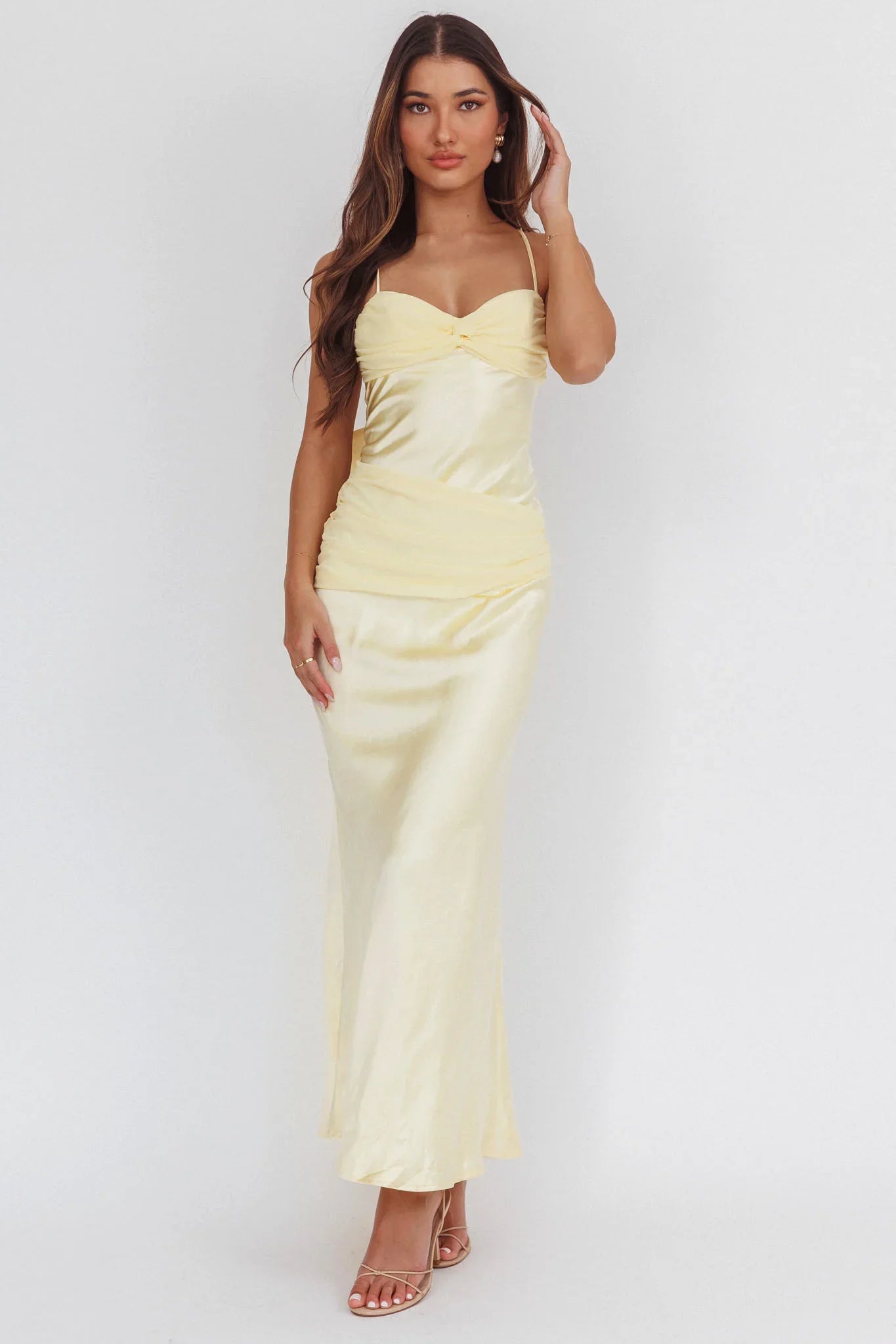 Arizona Sunset Criss-Cross Bow Back Dress Yellow